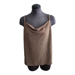 EC SKIES ARE BLUE METALIC COWL NECK TANK SZ. S